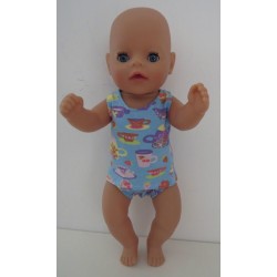 ondergoed blauw thee  baby born little 36cm
