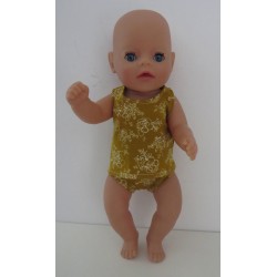ondergoed  oker geel bloemen baby born little 36cm