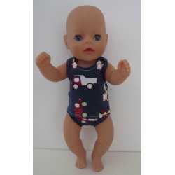 ondergoed  blauw verkeer baby born little 36cm