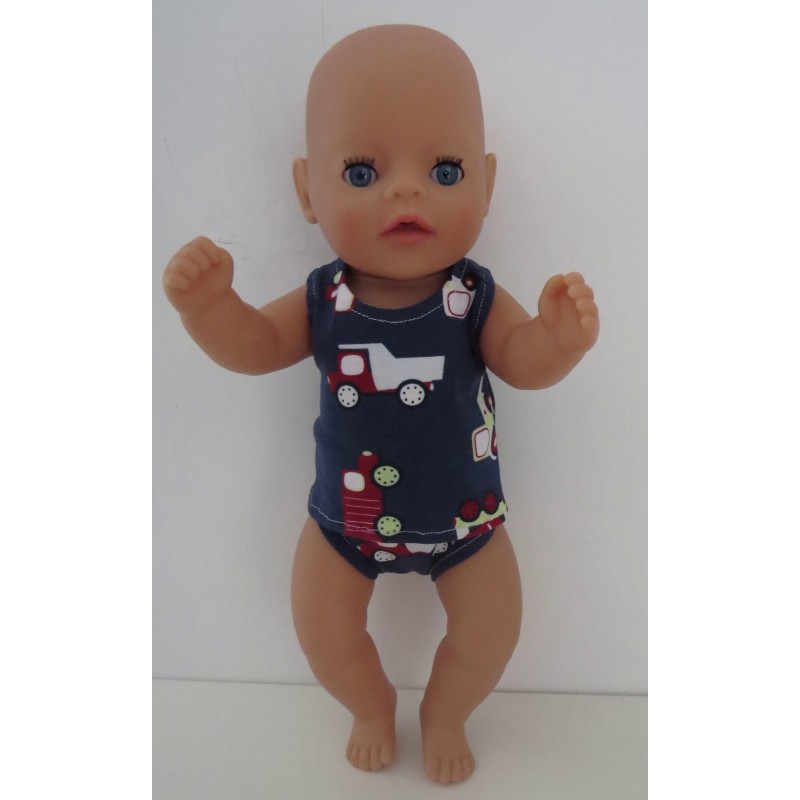 ondergoed  blauw verkeer baby born little 36cm