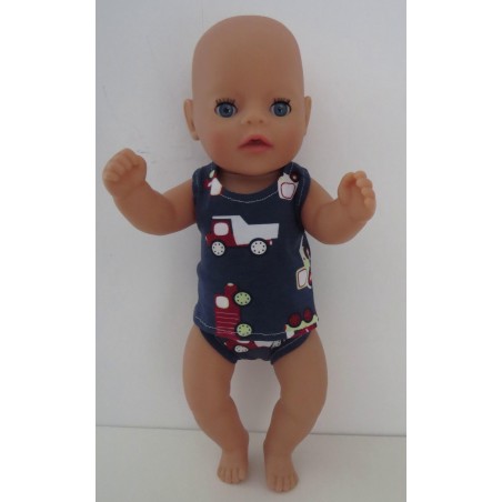 ondergoed  blauw verkeer baby born little 36cm