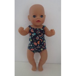 lux ondergoed  blauw bloemen baby born little 36cm