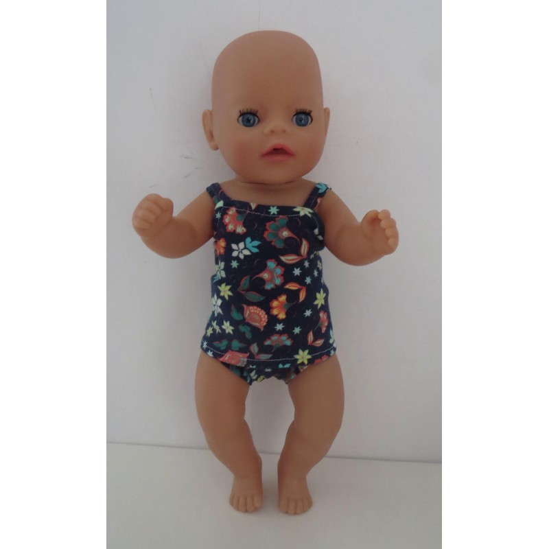 lux ondergoed  blauw bloemen baby born little 36cm