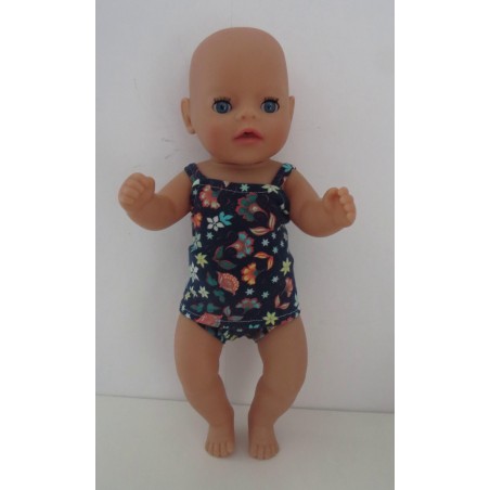 lux ondergoed  blauw bloemen baby born little 36cm