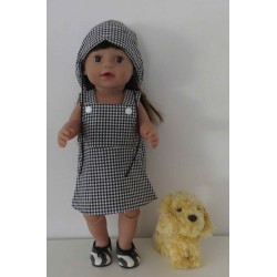 tuinrok zwart geruit baby born 43cm