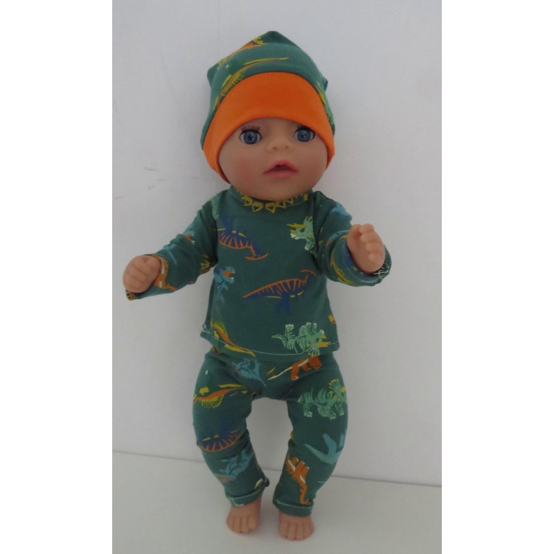 kleding setje dino's  baby born little 36cm