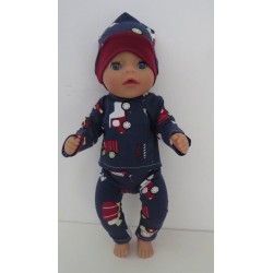 ondergoed blauw verkeer  baby born little 36cm
