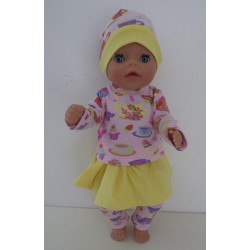 rok setje roze thee baby born little 36cm