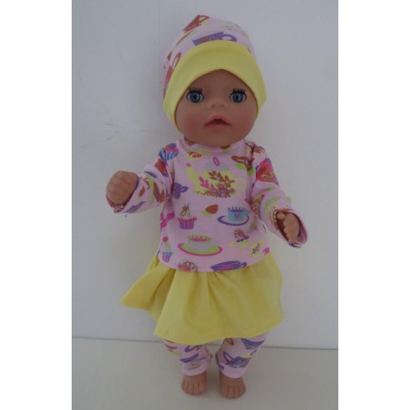 rok setje roze thee baby born little 36cm