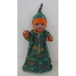 slaapzak mouwen dino's baby born little 36cm