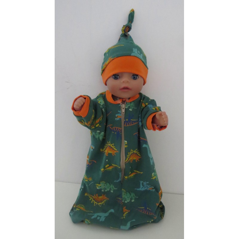 slaapzak mouwen dino's baby born little 36cm