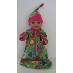 slaapzak mouwen groen olifanten baby born little 36cm