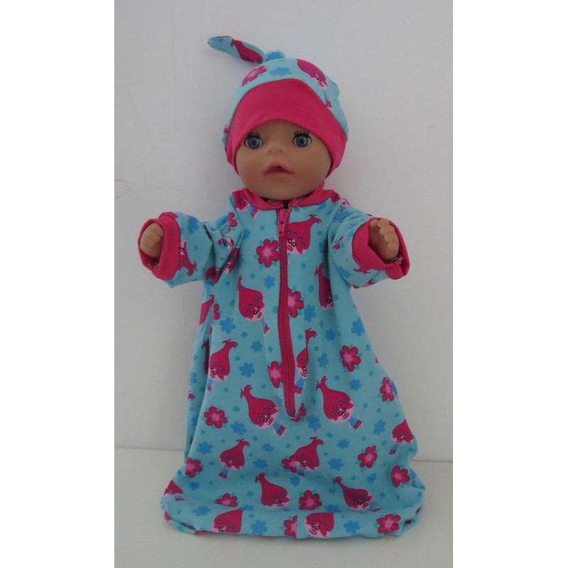 slaapzak mouwen trollz baby born little 36cm