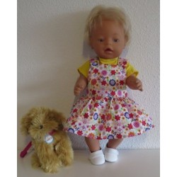 tuinrok met oranje bloemen baby born 43cm