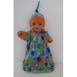 slaapzak mouwen grijs olifanten baby born little 36cm
