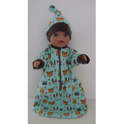 slaapzak mouwen mint dieren baby born little 36cm