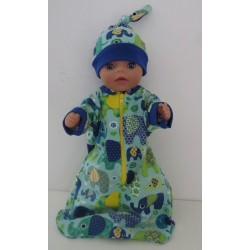 slaapzak mouwen olifanten baby born little 36cm