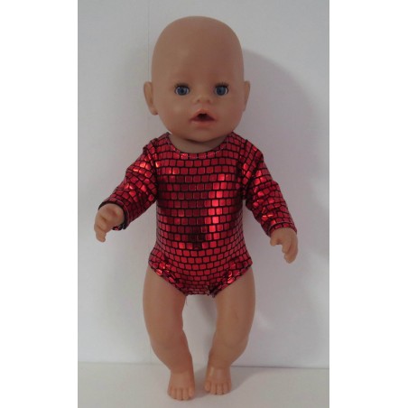 turnpakje rood geblokt baby born 43cm