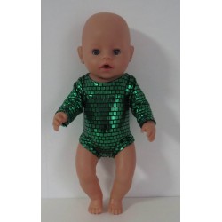 turnpakje groen geblokt baby born 43cm