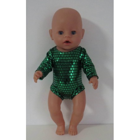 turnpakje groen geblokt baby born 43cm