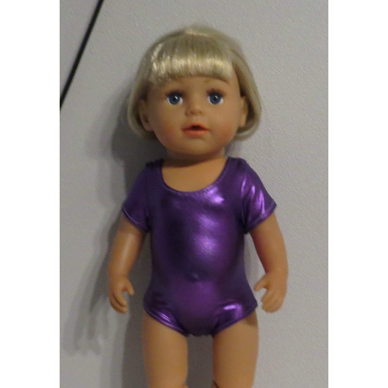 turnpakje paars korte mouwen baby born 43cm