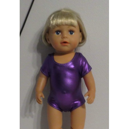 turnpakje paars korte mouwen baby born 43cm