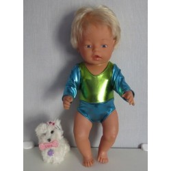 turnpakje blauw groen baby born 43cm