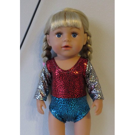 turnpakje rood blauw zilver baby born 43cm