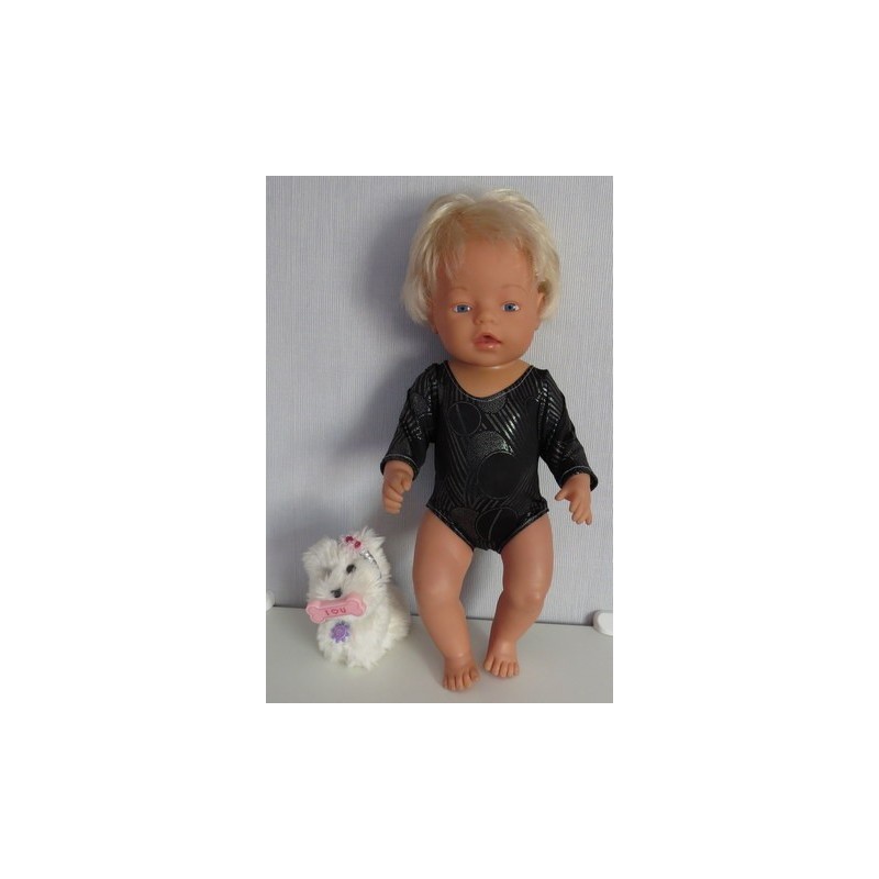 turnpakje zwart baby born 43cm