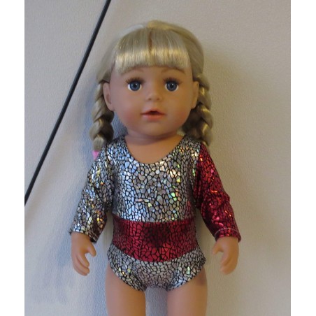 turnpakje zliver met rood baby born 43cm