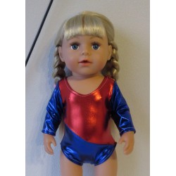 turnpakje rood met blauw baby born 43cm