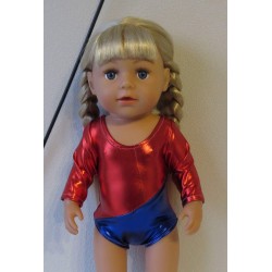 turnpakje blauw met rood baby born 43cm