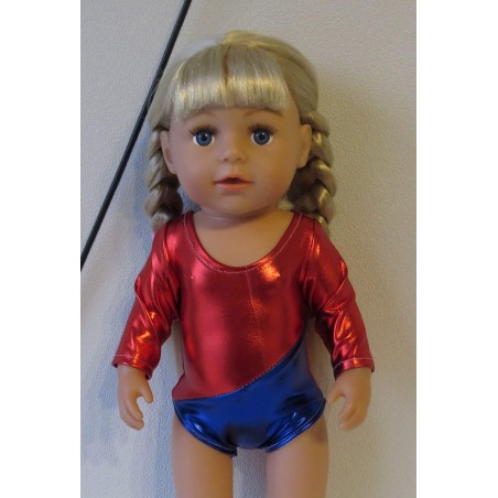 turnpakje blauw met rood baby born 43cm