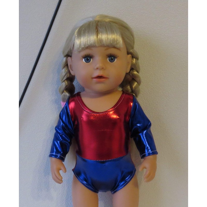 turnpakje blauw rood baby born 43cm