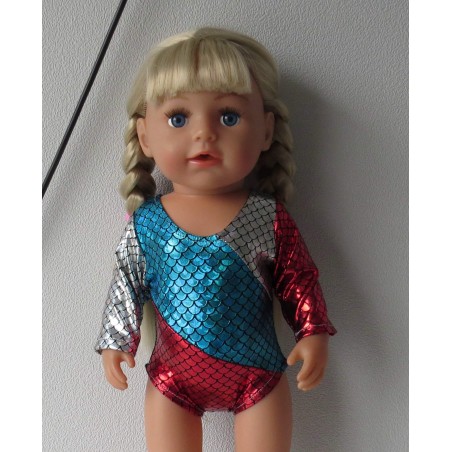 turnpakje blauw rood zilver baby born 43cm