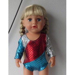 turnpakje blauw rood zilver baby born 43cm