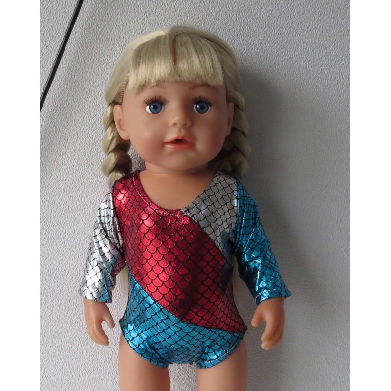 turnpakje blauw rood zilver baby born 43cm