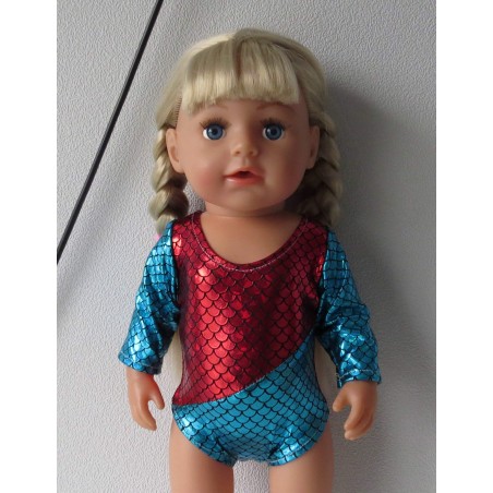 turnpakje blauw rood baby born 43cm