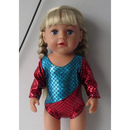 turnpakje rood blauw baby born 43cm