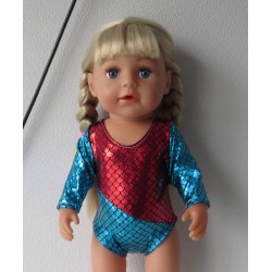 turnpakje rood blauw baby born 43cm