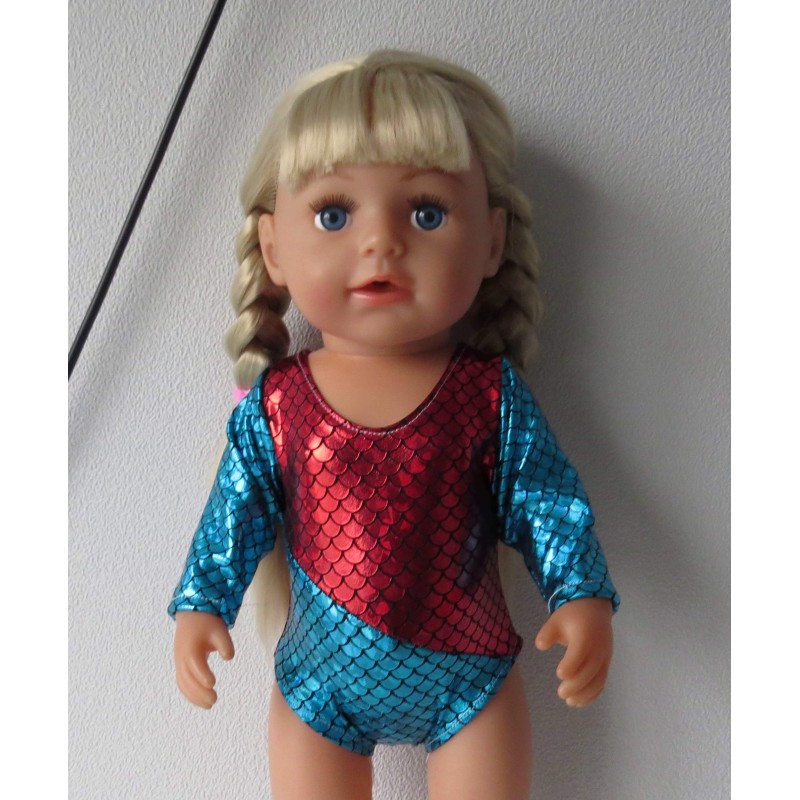 turnpakje rood blauw baby born 43cm