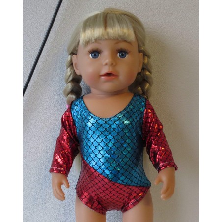 turnpakje rood blauw baby born 43cm