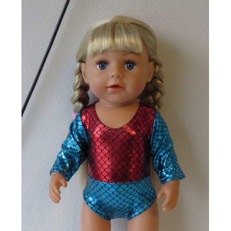 turnpakje blauw rood  baby born 43cm