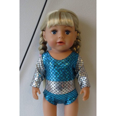 turnpakje blauw zilver baby born 43cm