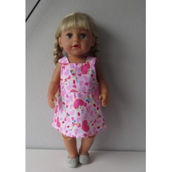 tuinrok roze konijnen baby born 43cm