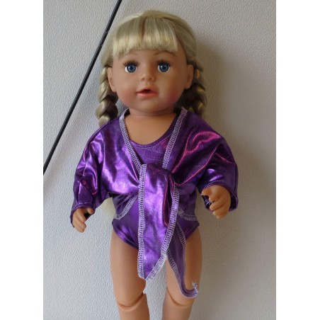 turnpakje paars met vestje baby born 43cm