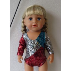 turnpakje zilver rood blauw baby born 43cm