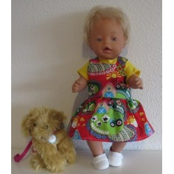 tuinrok rood boerderij baby born 43cm
