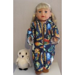 gewateerde winterpak blauw veren baby born 43cm