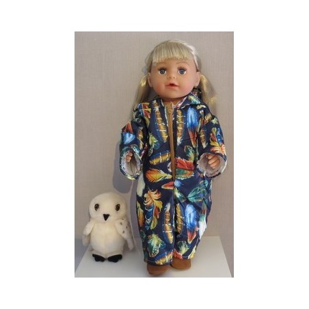 gewateerde winterpak blauw veren baby born 43cm